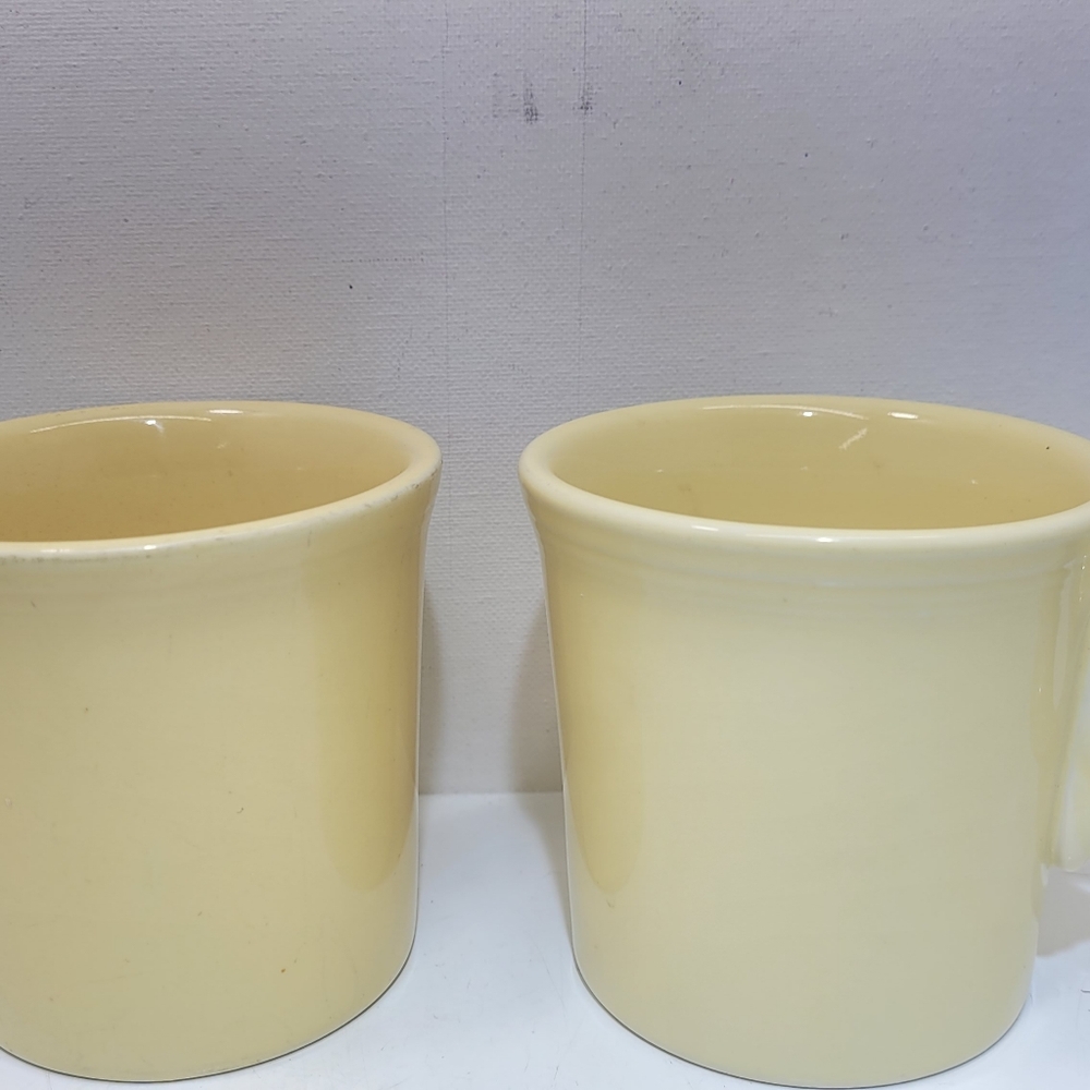Two Vintage Fiestaware Yellow Coffee Mugs